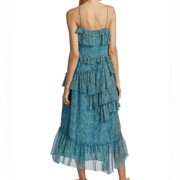 CINQ À SEPT Rayner Ruffle Midi Dress size 4 - Picture 2 of 9